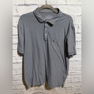 Vineyard Vines Blue and White Edgartown Polo Shirt Classic Knit, Size Large #310